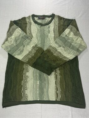 COOGI Australia Men's Green Textured Crewneck Sweater Size XL